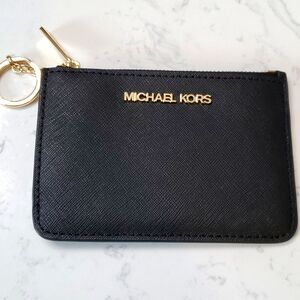 Michael Kors Saffiano Leather Key Cardholder Black